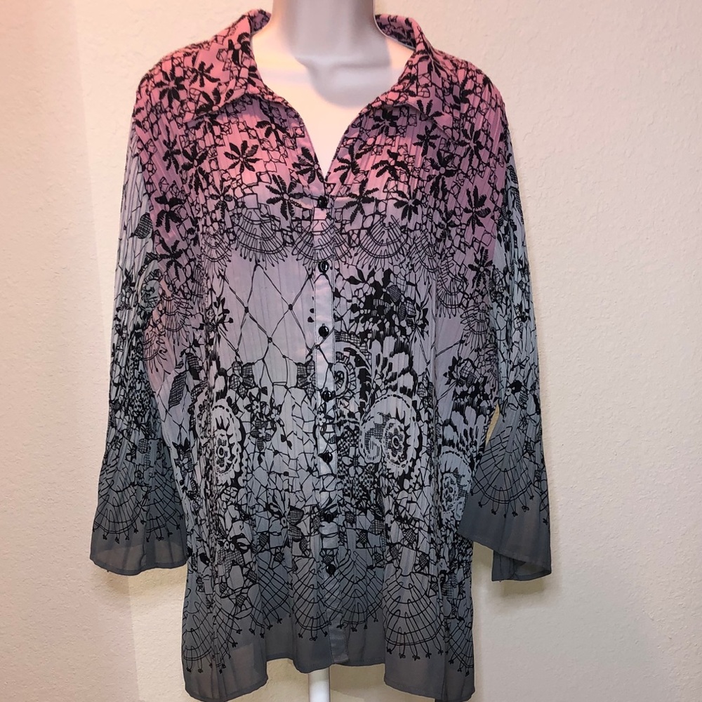 avenue - Pink Gradients to Gray Tunic